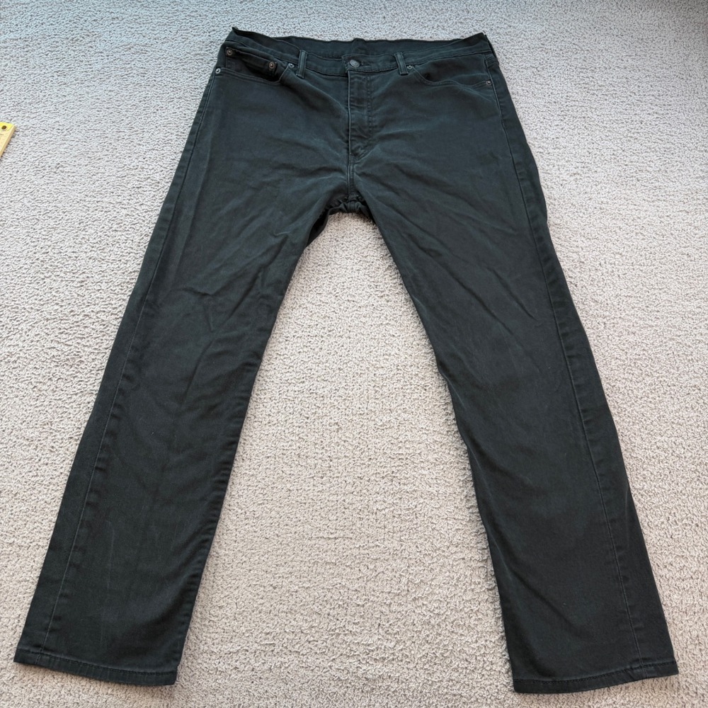 Levis 513 Slim Straight Jeans Mens 36x30 Faded Black Stretch Denim 08513-0129